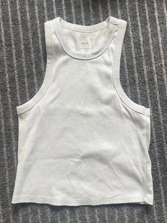 Anthropologie Maeve Ribbed Cotton Tank in Light Blue/lavender Size: S - Picture 2 of 5